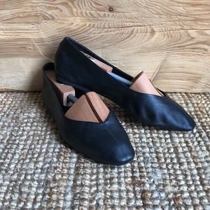 Zara Black Leather Ballet Flats
